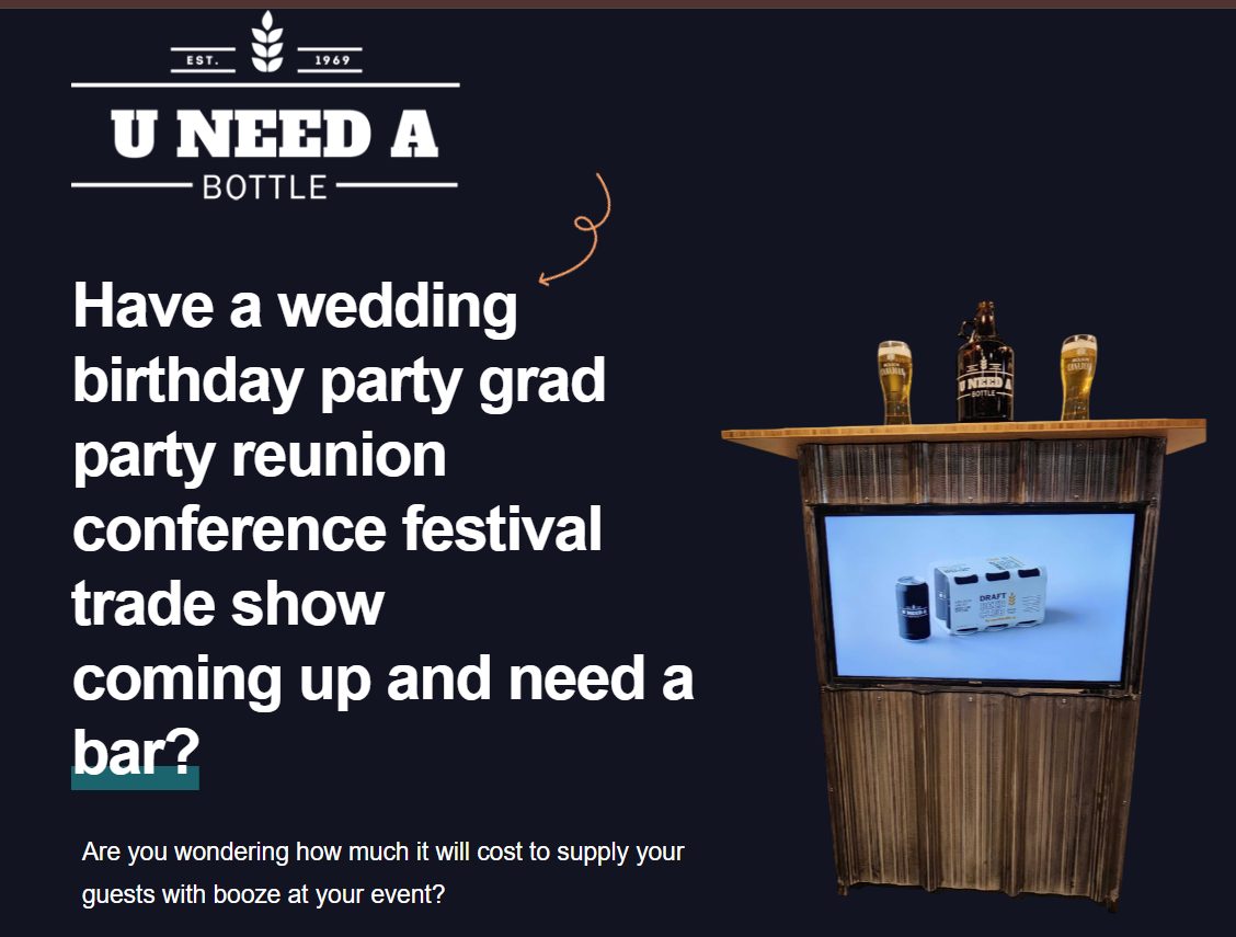 U-Need-A-Bottle — Event Kegs website